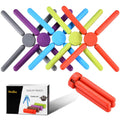 Foldable Trivets, KSENDALO 5/Pack Folding Trivet Pot Holder in Eco Compact Design, Red Blue Gray Green Color