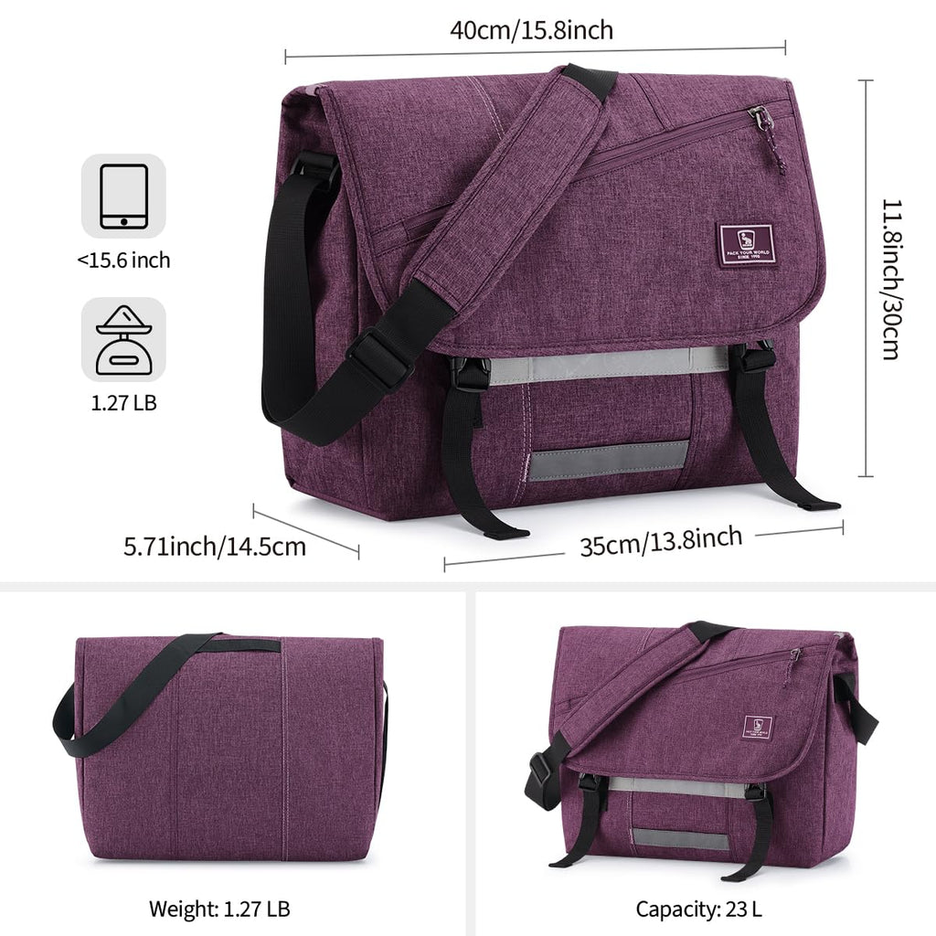 OIWAS Messenger Bag - 14 Inch Messenger Bags Men, Messenger Bag for Women, Lightweight Water Resistant Computer Bag, College Book Bag