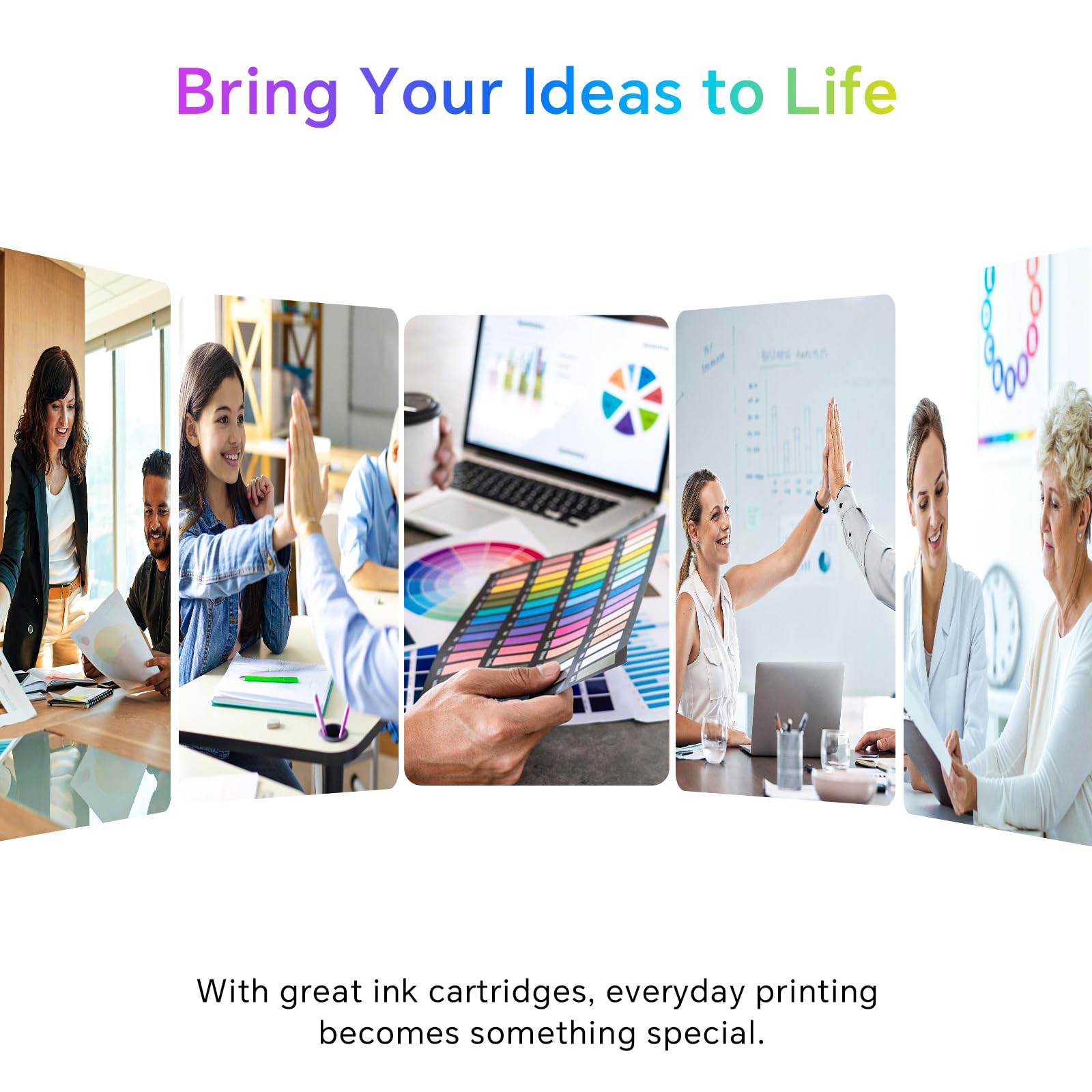 61XL Use for HP 61 Ink Cartridges 61 XL Printer Ink Compatible for HP Envy 4500 4502 5530 Officejet 4630 4635 Deskjet 1000 1010 1512 Color Printers Black & Color 2-Pack