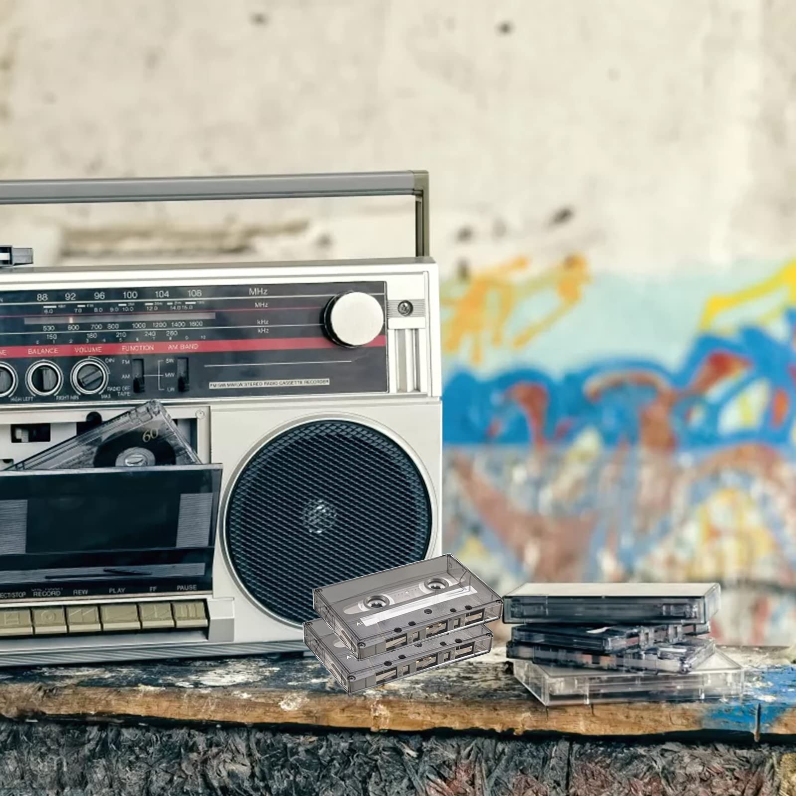 Fasmov 30 Pack Cassette Tape Cases, Clear Plastic Storage Cases, Perfect for Audio Cassette Tape Organization, 4.25" L x 2.75" W x 0.6" H