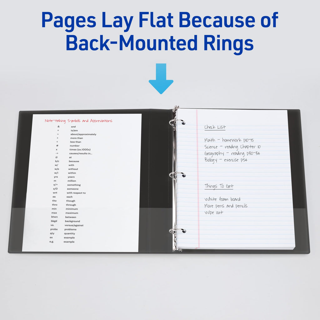 Avery Economy View 3 Ring Binders, 0.5" Round Rings, 100 Sheet Capacity, 0.7" Wide Spine, White Binders, Ideal for Lightweight Organization and Occasional Referencing (4-Pack of 05750)