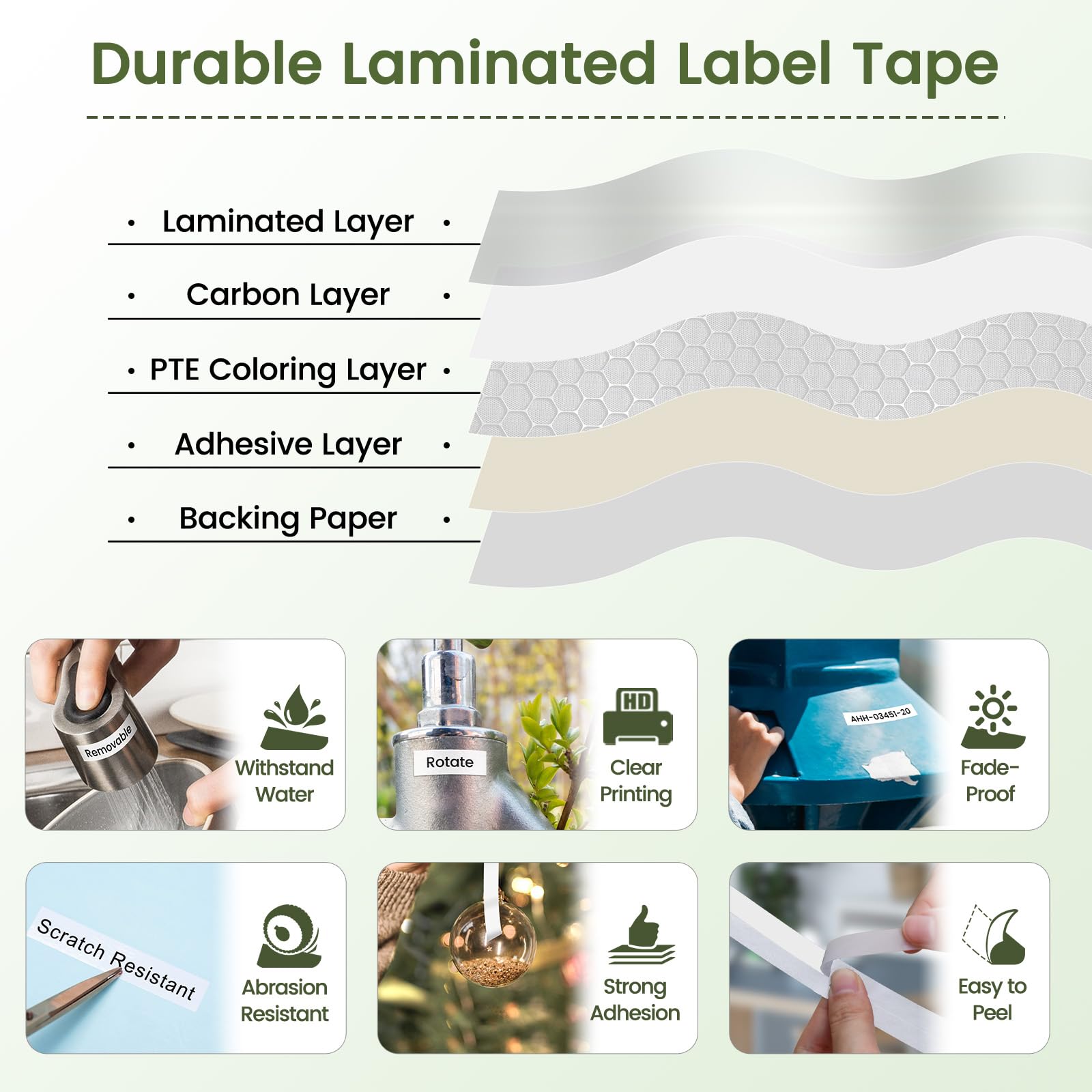 6-Pack TZe-231 Replace for Brother Label Maker Tape 12mm White Laminated Compatible with Brother P-Touch Label Tape Refills 12mm 0.47 White for PTH110 PT-D210 D220 D200 H100 D600 D400AD 1230 1280 1290