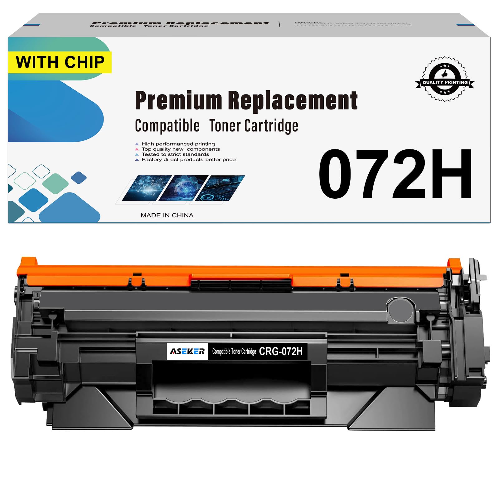 ASEKER 072H CRG072H CRG-072H Black Toner Cartridge High Capacity Compatible for Canon ImageCLASS MF284dw MF286dw MF287dw MF284 MF288 MF288dw MF289dw LBP170 LBP171dw LBP172dw Printers (Black*1)