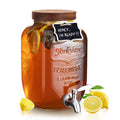 Mustry Glass Drink Dispenser for Parties, 1 Gallon Beverage Dispenser with Spigot Solid Stainless Steel, Used as Lemonade Dispenser Sun Tea Jar Kombucha Jar