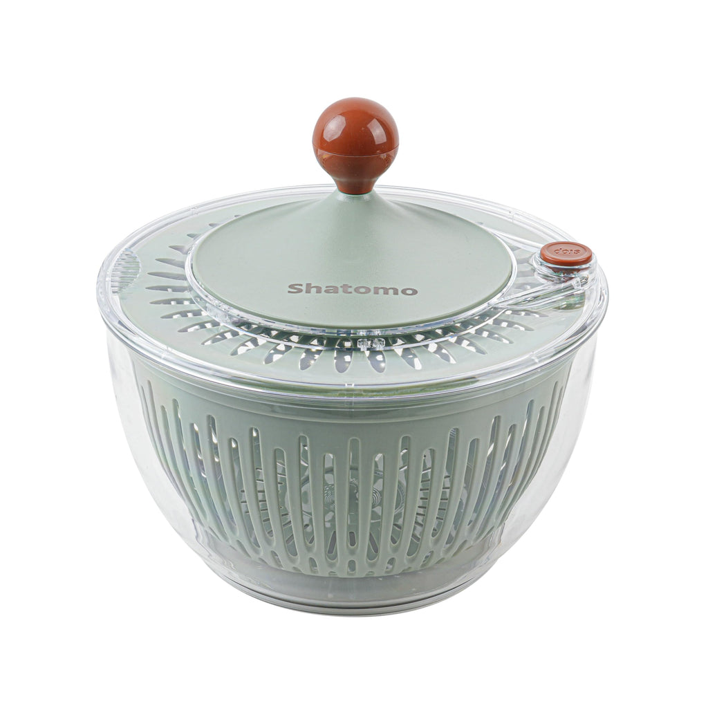 Shatomo Salad Spinner, Large 5L Easy to Use Lettuce Spinner, Fruit and Vegetable Spinner with Non-Slip Base, Drain and Stop Button