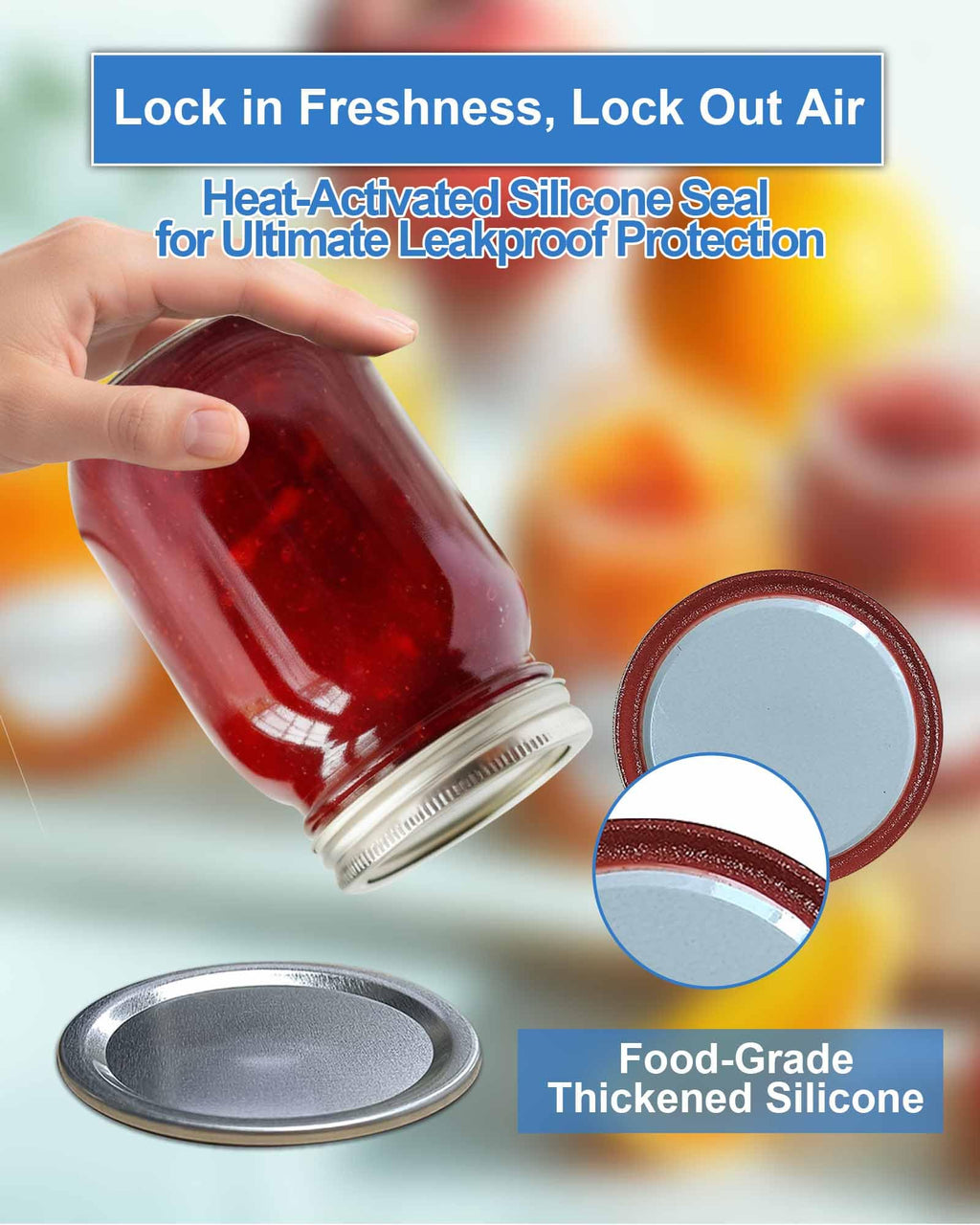 90Pcs Mason Jar Lids with Rings for 70MM Regular Mouth, Premium Split-Type Fit & Airtight Canning Lids for Mason Jar and Ball Kerr Jars (70MM Regular Mouth)
