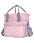 Hedcaw Lunch Box for Women Double Deck Insulated Lunch Bag Women Expandable Leakproof Reusable Lunch Cooler Bag for Work, Office, Picnic, Pink