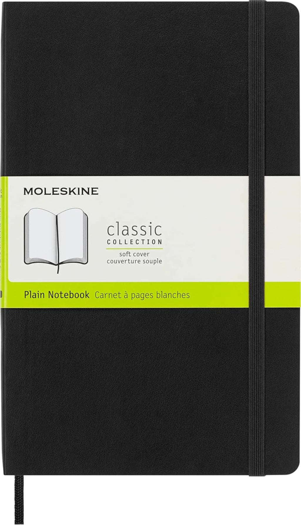 Moleskine Classic Notebook, Soft Cover, Large (5" x 8.25") Plain/Blank, Black, 192 pages