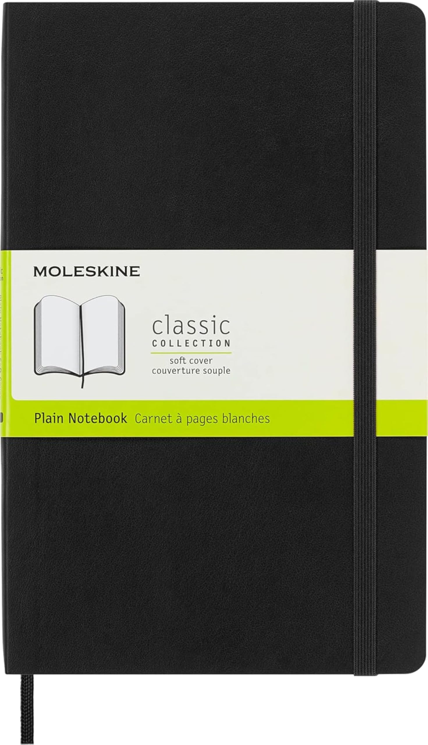 Moleskine Classic Notebook, Soft Cover, Large (5" x 8.25") Plain/Blank, Black, 192 pages