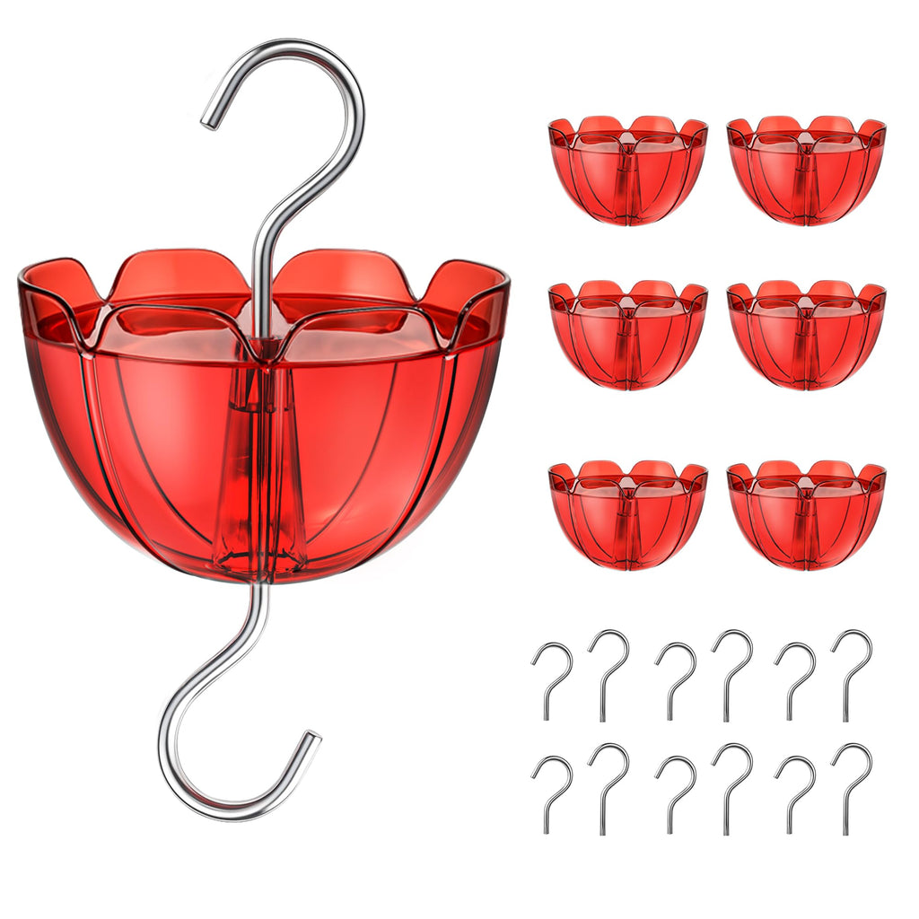 Tinlaviy Ant Moat for Hummingbird Feeders, 6 Packs, Hummingbird Feeder Accessory Hooks, Insect Guard with Large Capacity