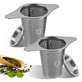 316 Stainless Steel Tea Infuser - 2 Pack, Extra Fine Mesh Strainer with Wide Rim Handles for Hanging on Teapots or Cups to Steep Loose Leaf Tea and Coffee