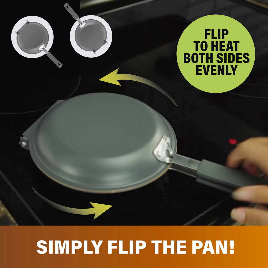 Gotham Steel Pancake Bonanza Pancake Maker, 2-Sided Nonstick Pancake Pan, Crepe Maker, Egg Pan, for Perfect Pancakes Eggs Crepes, Long Lasting Nonstick, Even Heating, Dishwasher Safe, 100% Toxin Free