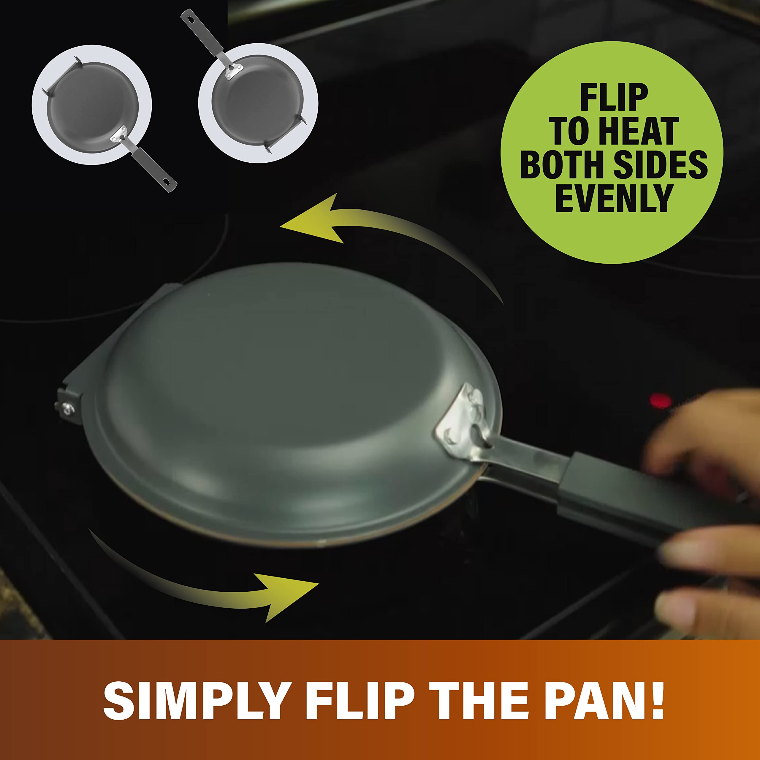 Gotham Steel Pancake Bonanza Pancake Maker, 2-Sided Nonstick Pancake Pan, Crepe Maker, Egg Pan, for Perfect Pancakes Eggs Crepes, Long Lasting Nonstick, Even Heating, Dishwasher Safe, 100% Toxin Free