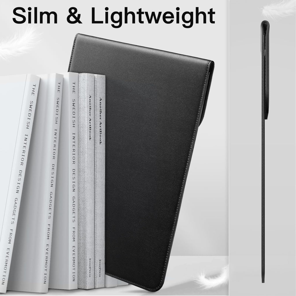 JETech Slim Laptop Sleeve for MacBook Neo (A18 Pro), MacBook Air 13-Inch (M2/M3/M4/M5) 2022-2026, MacBook Pro 13-Inch (M1/M2) 2016-2022, PU Leather Case (Black)