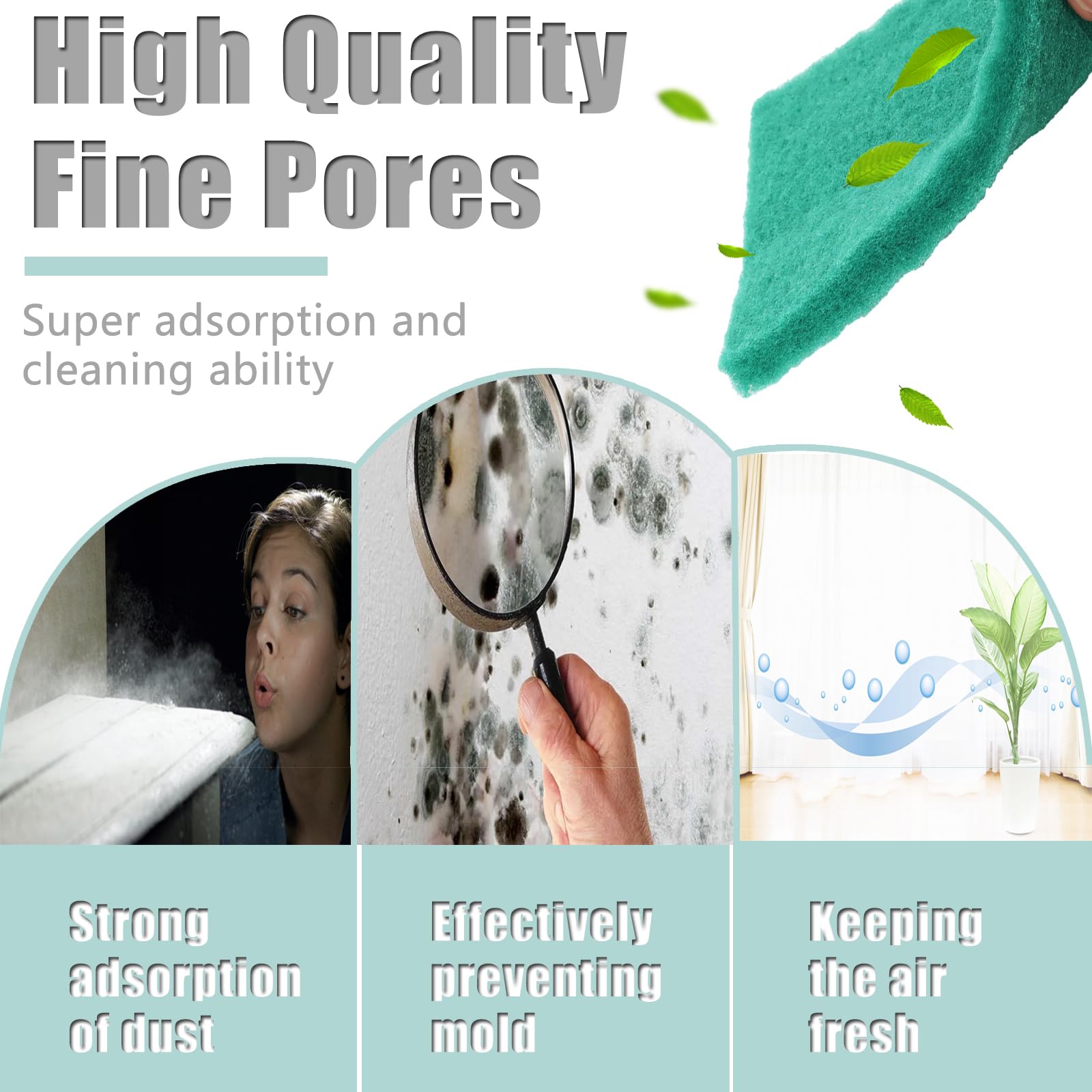 Podoy 65-160 HRV Filter Replacement Compatible with Lifebreath Heat Recovery Ventilator, 4 Pack Reusable Square Air Exchanger Filter, Improves Indoor Air Quality