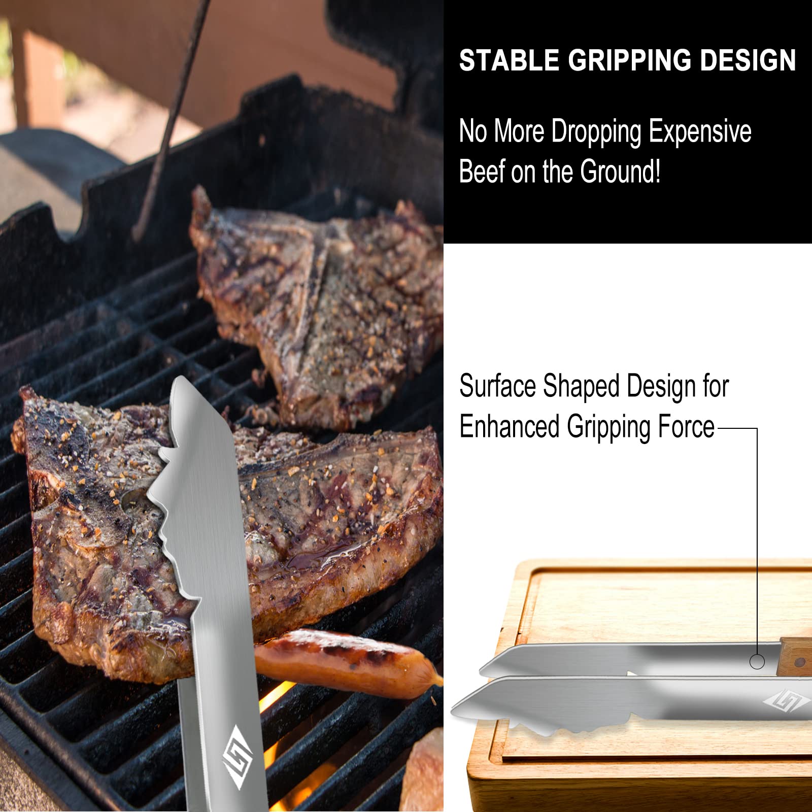 BBQ Accessories for Grill,BBQ Tongs for Charcoal Gas Grill,17 Inch Barbecue Tools, Dad Gifts, Gifts for Men, Dad, Husband