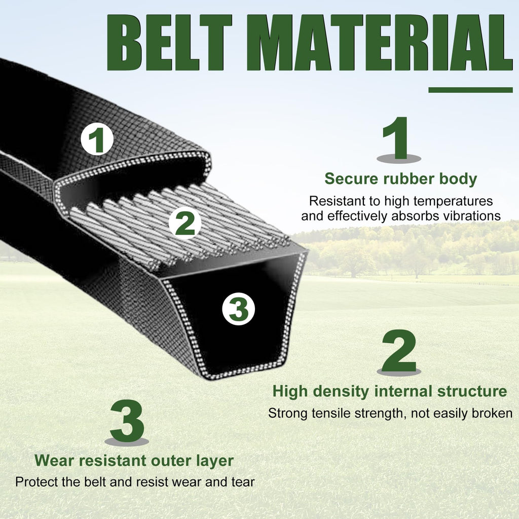 130801, 144959, 138255 Belt for Craftsman AYP Husqvarna Poulan 144959 130801, 1/2'' X 95'' Premium Belt