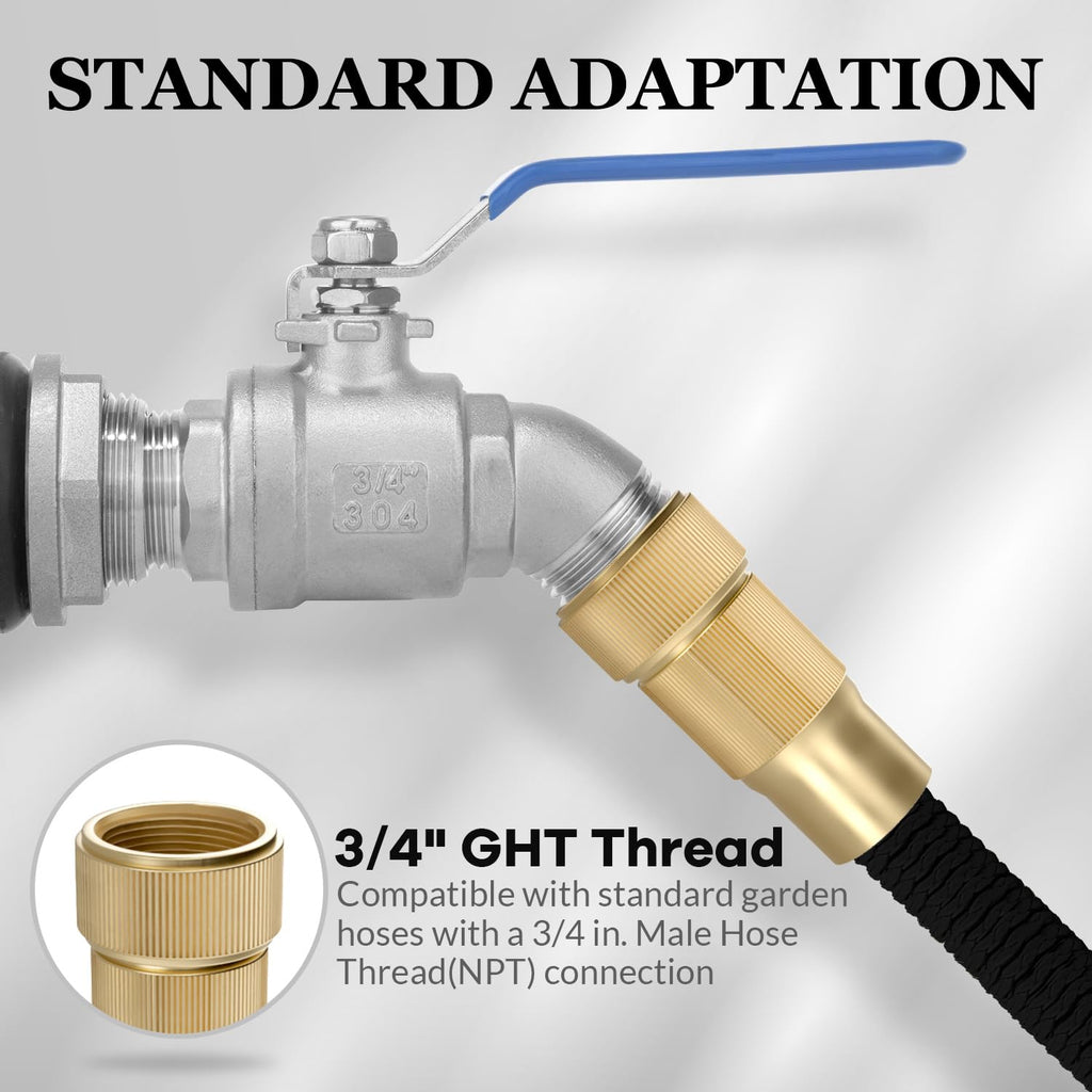 Rain Barrel Spigot Kit 3/4" Stainless Steel Double External Thread Ball Valve+3/4" Garden Hose Bulkhead Fitting for Rain Barrels Aquariums Water Tanks Tubs Pools Spigot