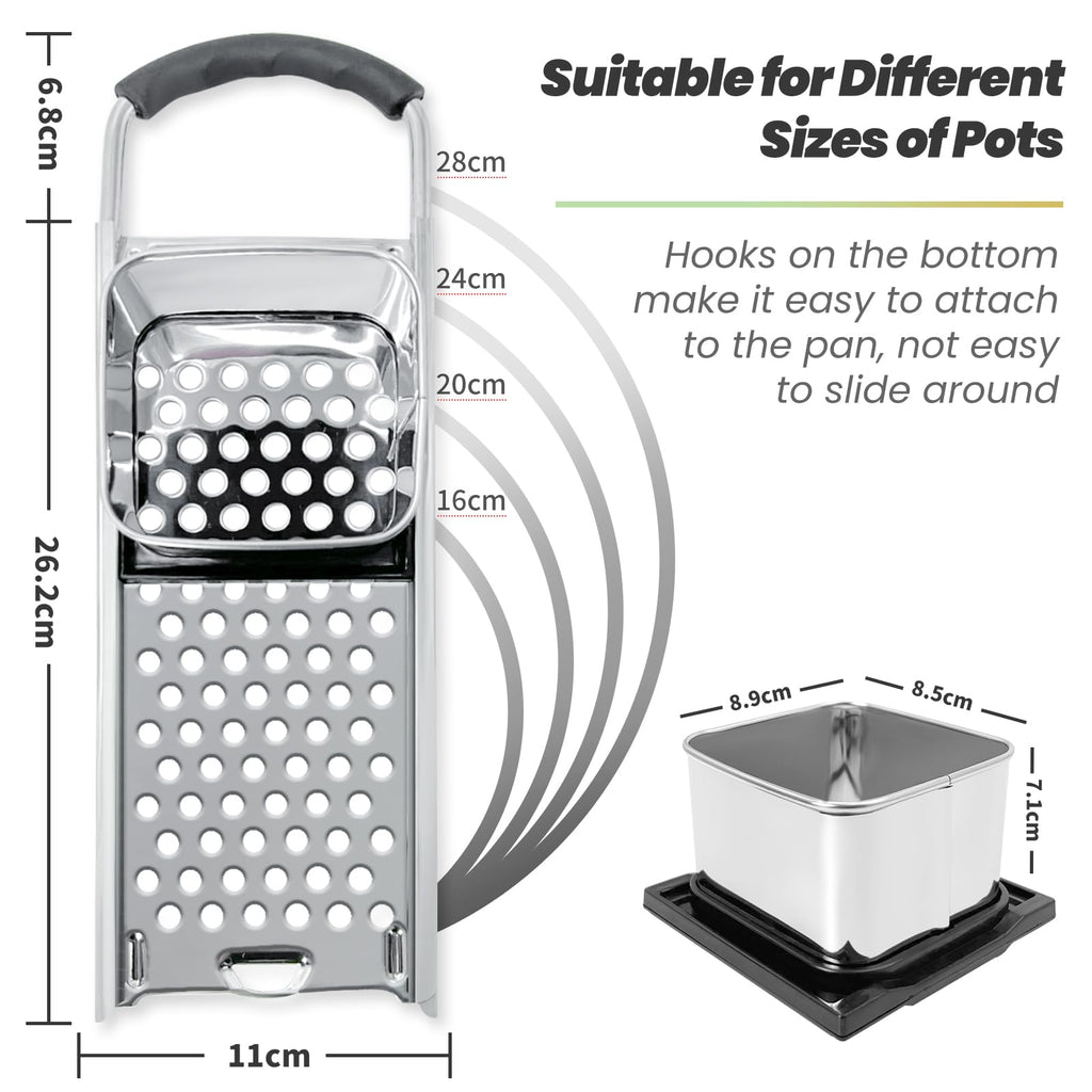 Spaetzle Maker,Stainless Steel Spaetzle Press with Comfort Grip Handle,Homemade Traditional German Egg Noodle Maker,Manual Pasta Noodle Dumpling Making Tool Set.