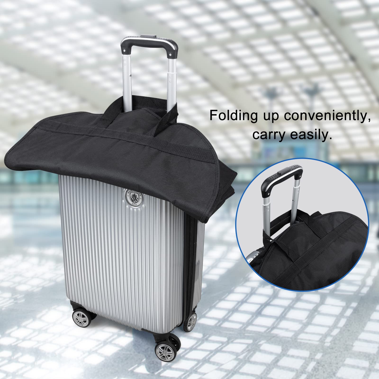 Garment Bags for Travel 43" 1 Pack, Hoprfire Suit Garment Covers with 4" Gussetes for Closet Storage for Men Breathable Foldable Hanging Bags Waterproof for Suit, Clothes, Custom, Tuxedo, Shirts, Coat