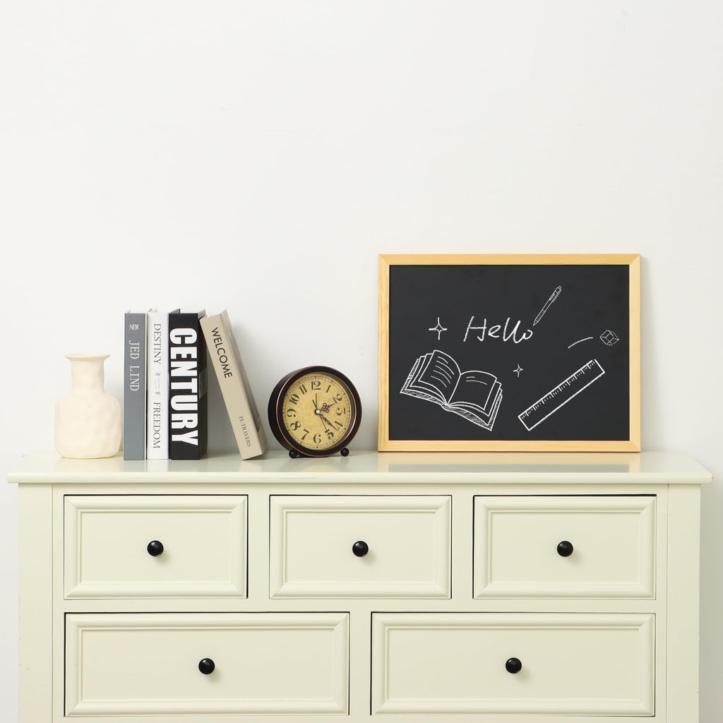 Mordchil HF Chalkboard, 16"x12" Wall Mounted Small Blackboard, Wood Frame Hanging Rustic Chalk Board for School, Office, Home, Restaurant Menu, Kitchen, Natural Wood Color