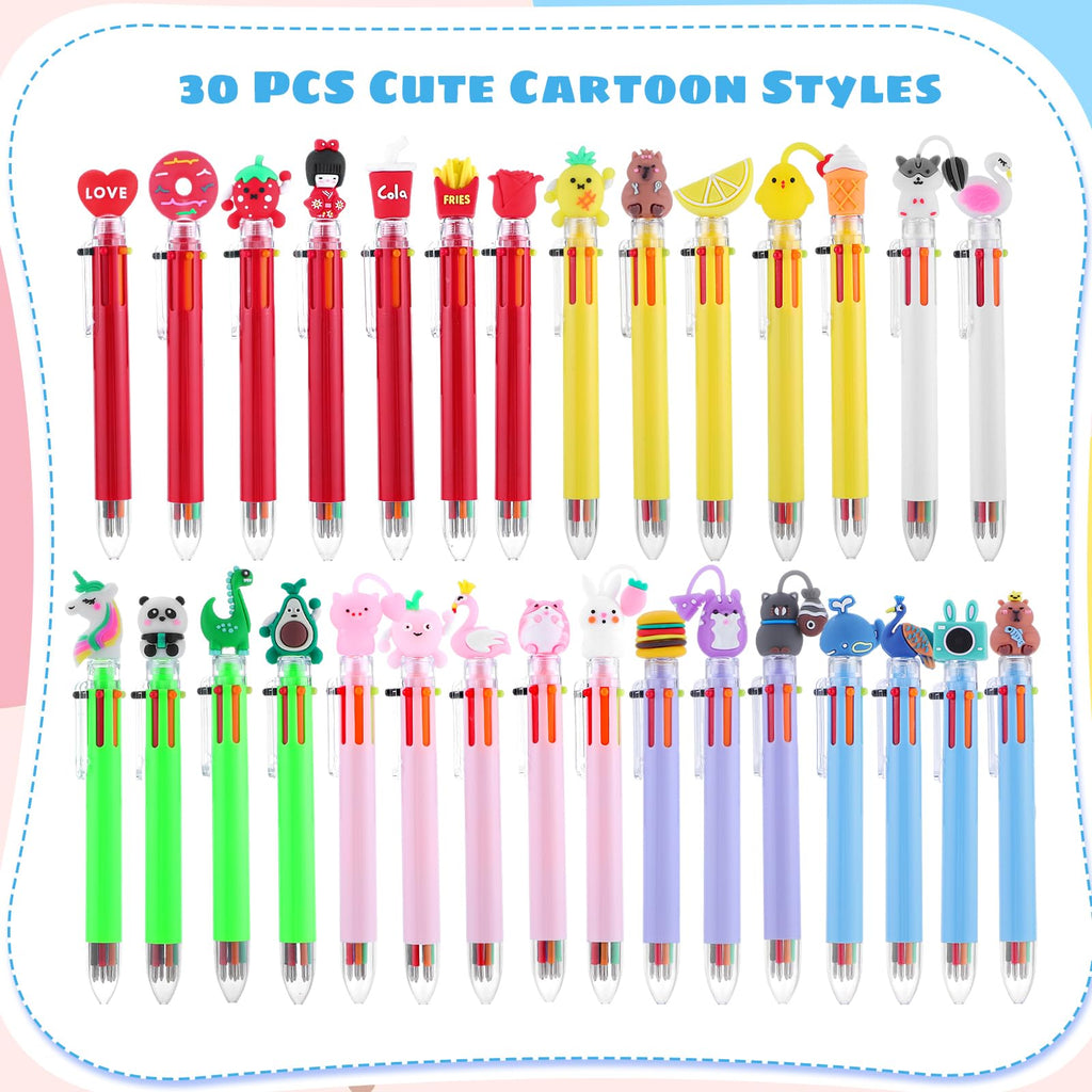 30 Pack Multicolor Pen in One Easter Party Favors 6-in-1 Fun Pens 6 Colors Cute Pens Easter Classroom Gifts Retractable Ballpoint Pen for Birthday Gifts, Student Rewards, Class Prizes