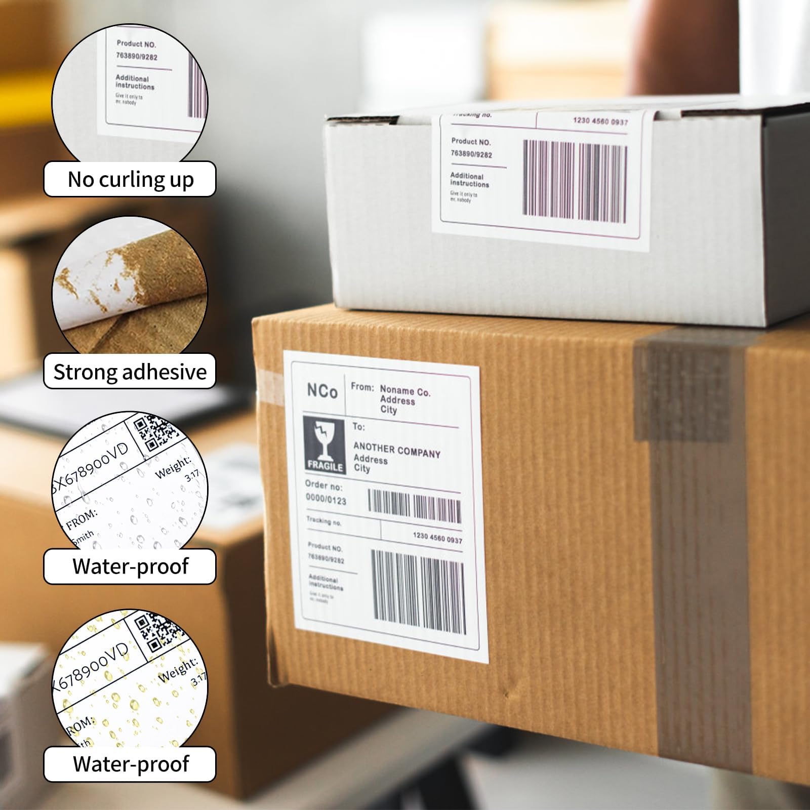 8.5" x 11" Labels Full Page Labels, Permanent Adhesive Full Sheet Shipping Labels Paper for Laser/Inkjet Printers, Letter Size, 100 Labels