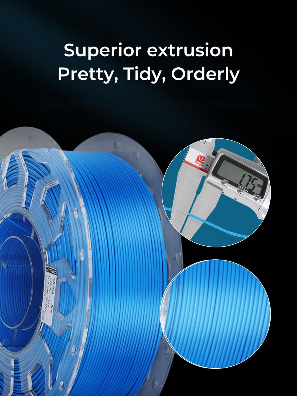 Creality PLA Filament 1.75mm, 3D Printer Filament, 1.0kg (2.2lbs) Spool, No Warp Enhanced Toughness, Dimensional Accuracy ±0.03mm Printing Filament, for 3D Printers (Rainbow)