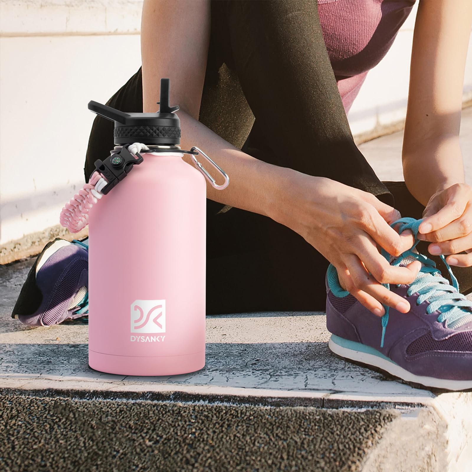 DYSANKY 2L Insulated Water Bottle 64 oz - Multiple Insulation Vacuum Sealed - Portable Sports Half Gallon Metal Water Jug for Outdoor Adventure, Gym, and Daily Use - Leak Proof & Non-BPA 2 Liter