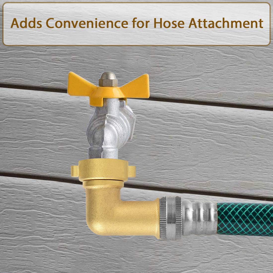Garden Hose Elbow Connector, 90 Degree Hose Extender, Solid Brass Elbow Water Pipe Adapter