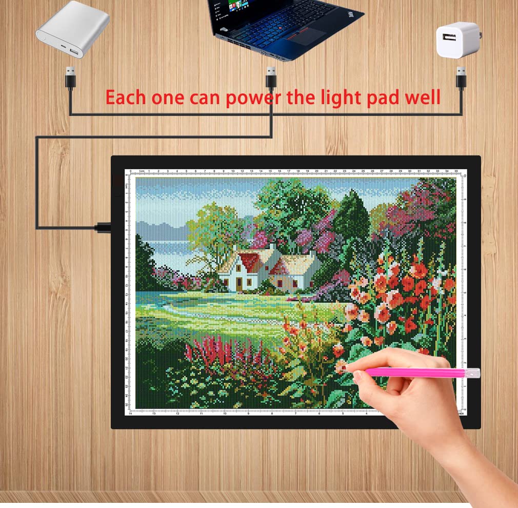 WELZK Light Board A3, 42×32CM Light Pad, Side Button Design, 9 Levels/Stepless Dimming, Super Bright Light Box Widely for Tracing, Drawing, Weeding Vinyl, Diamond Painting etc
