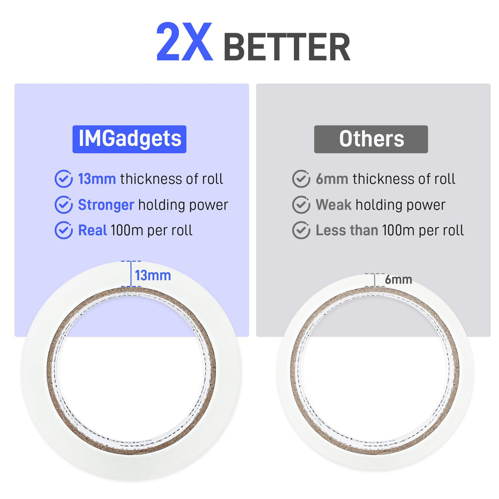 IMGadgets Packing Tape Clear - 6x100m Heavy-Duty Tape Rolls | Strong Adhesive with Moisture-Resistant & High Tensile Strength | Ideal for Packing, Moving, Sealing Boxes & Parcels (6)