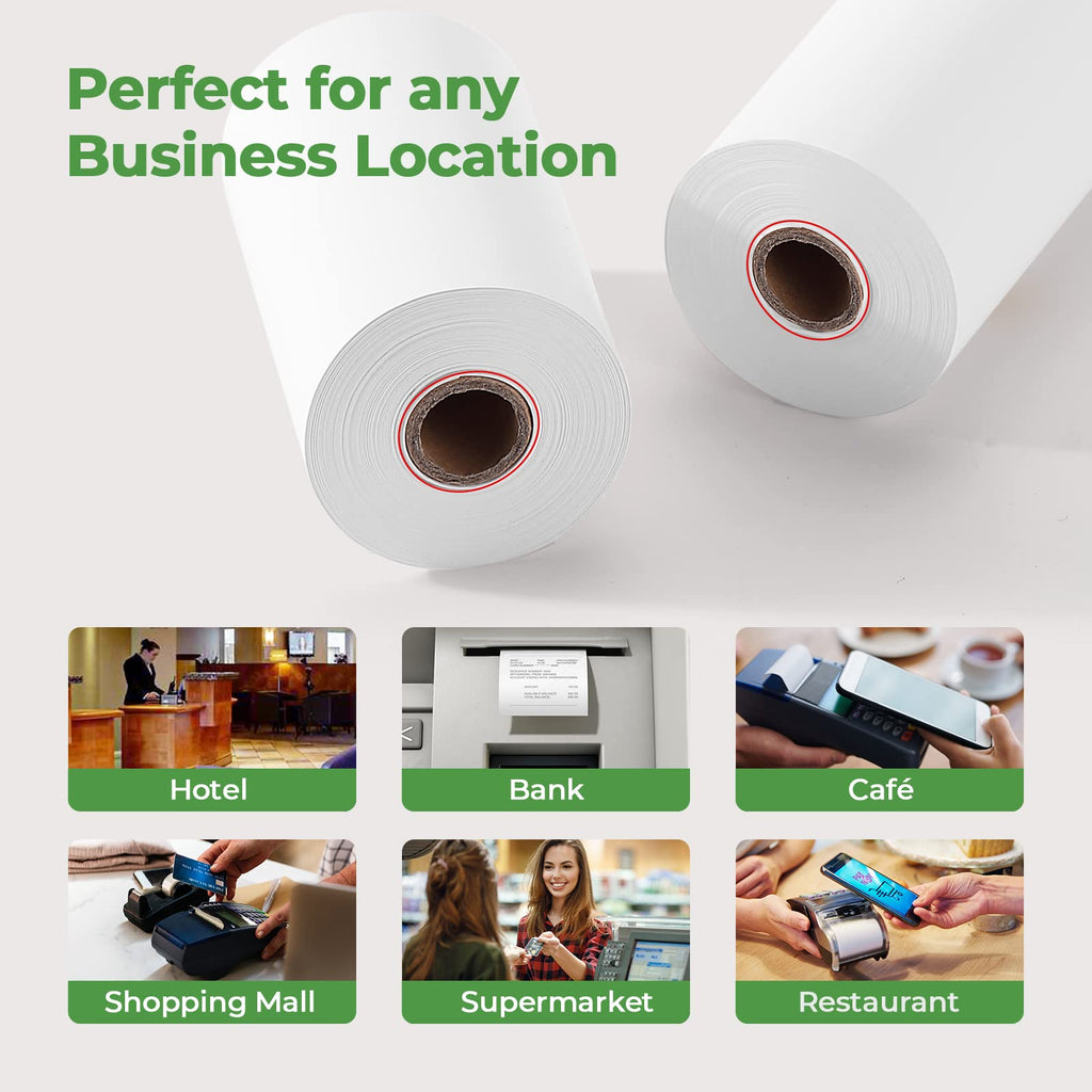 MUNBYN Thermal Paper Roll 2-1/4" x 50' ft, 50 Rolls BPA Free Receipt Paper, 2.25 x 50 ft Thermal Printer Paper Fits 58mm Mini Thermal POS Printer & Square Terminal Credit Card Machines