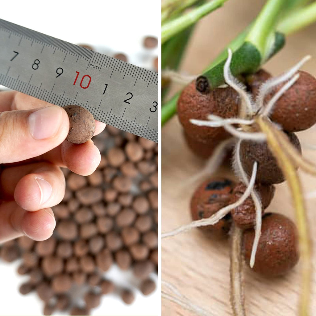 WAURHER Leca Expanded Clay Pebbles Grow Media 2LBS for Indoor Plants Hydroponic Growing Gardening System Supplies