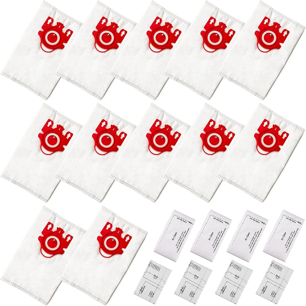 TIMISONL 3D Airclean Dust Bags Replacement for Miele FJM Vacuum Compact C2 C1 Complete C1 S241 S290 S300i S500 S700 S4 S6 Series - 12pack bags & 8 filter set