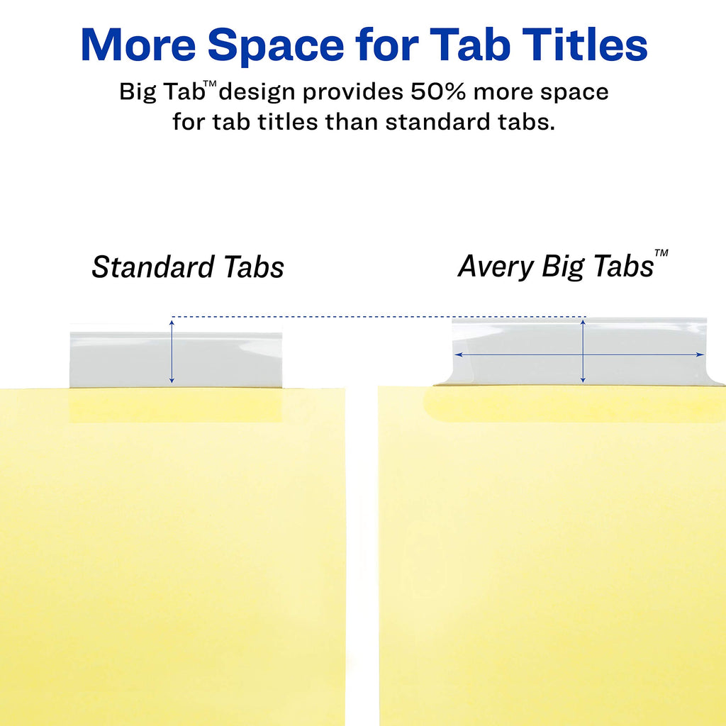 Big Tab Buff Colored Insertable Dividers - Gold Reinforce