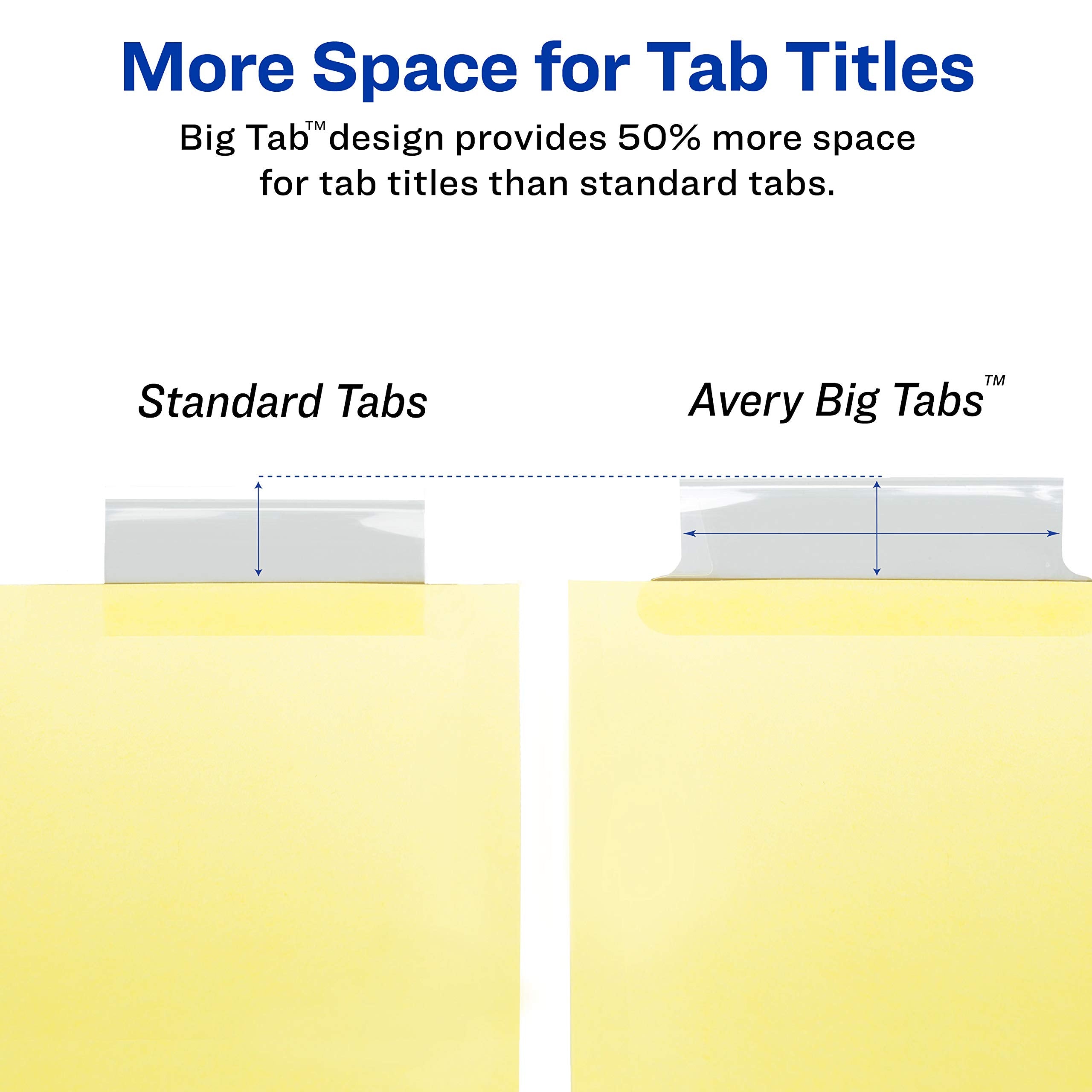 Big Tab Buff Colored Insertable Dividers - Gold Reinforce