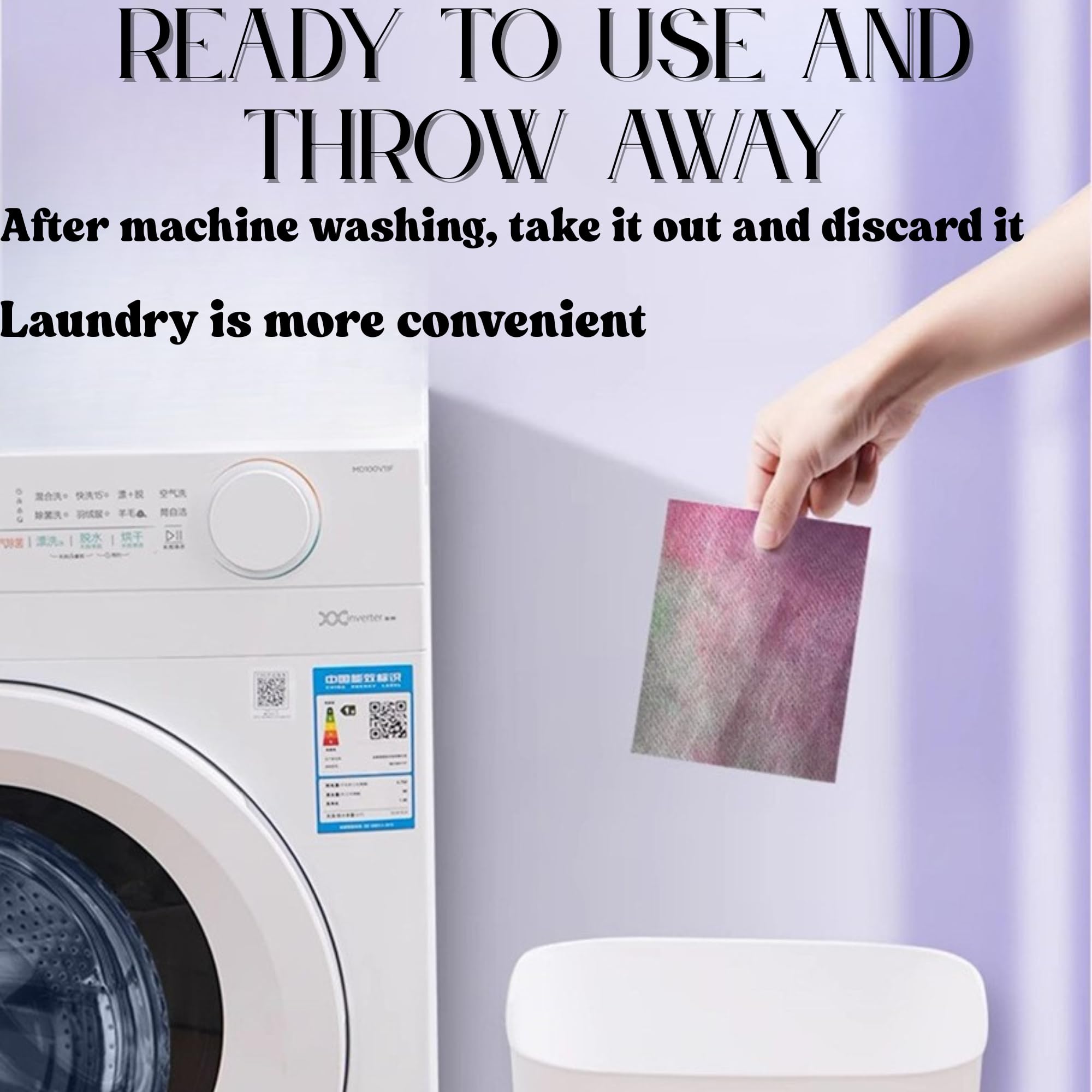200PCS Color Absorber Laundry Sheets, Color Grasper for Laundry, Color Catchers for Laundry, Dye Catcher To Prevent Clothes From Smearing, Fragrance Free Detergent Sheets Essential for Home Use
