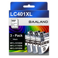 LC401XL Black Ink Cartridges Replacement for Brother LC401 Ink LC401BK High Yield (2.5X Standard Page Yield) 3-Pack LC401XLBK Compatible for Brother MFC-J1010DW, MFC-J1012DW, MFC-J1170DW Printer