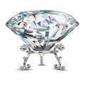 100MM Large Clear Crystal Diamond Paperweight with Stand Jewels Wedding Decorations Centerpieces Home Office Desktop Decor (3.93 inch)