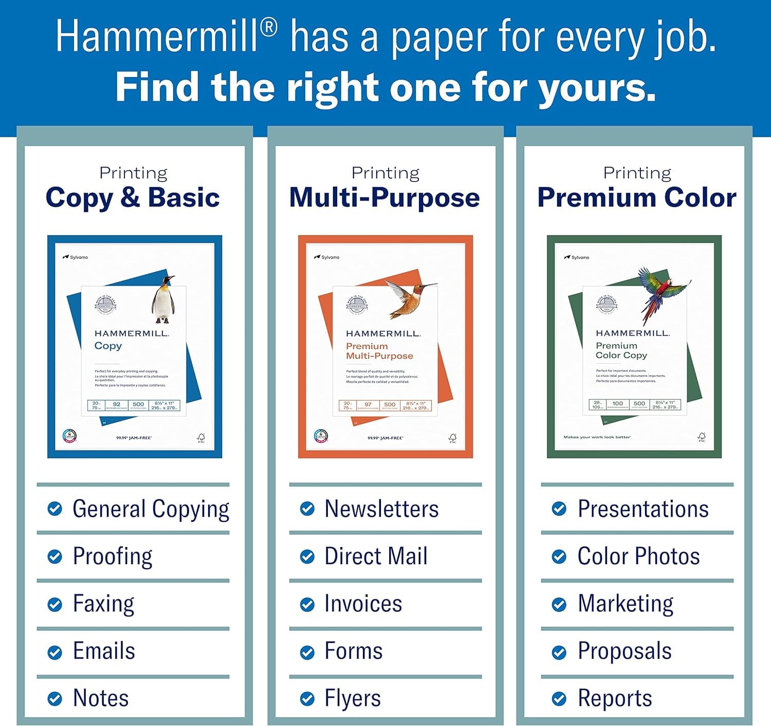 Hammermill Paper, Premium Laser Print Paper 8.5 x 11 Paper, Letter Size, 3 Hole, 24lb Paper, 98 Bright, 1 Ream / 500 Sheets (107681R)