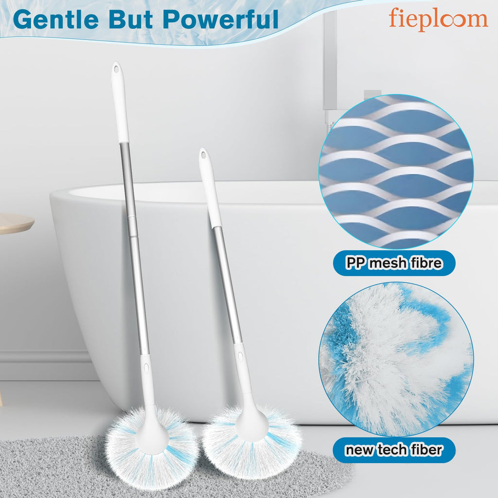 Fieploom Tub Tile Scrubber Brush with 48" Long Handle, 2026 Version 1 Pc Non-Scratch Soft Tub Mop, All-in-One Adjustable Bathroom Brush for Bathtub, Shower, Sink, Faucet, and Wall Tile (1)