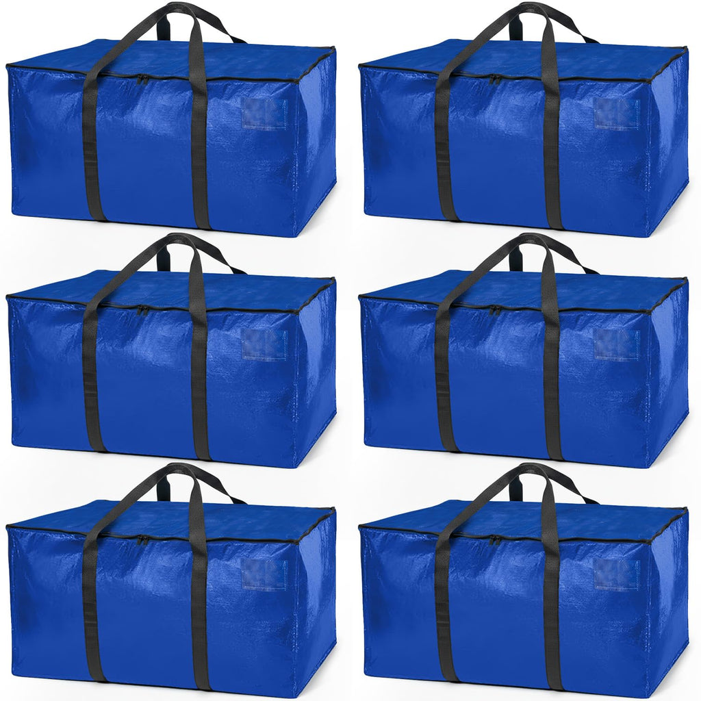 ClearSpace Heavy Duty Moving Bags or Storage Bag, 6 Pack – Large Moving Boxes with Backpack Straps, Zippers & Handles – Perfect for College Dorm, Traveling, Camping, Christmas Decorations