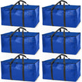 ClearSpace Heavy Duty Moving Bags or Storage Bag, 6 Pack – Large Moving Boxes with Backpack Straps, Zippers & Handles – Perfect for College Dorm, Traveling, Camping, Christmas Decorations
