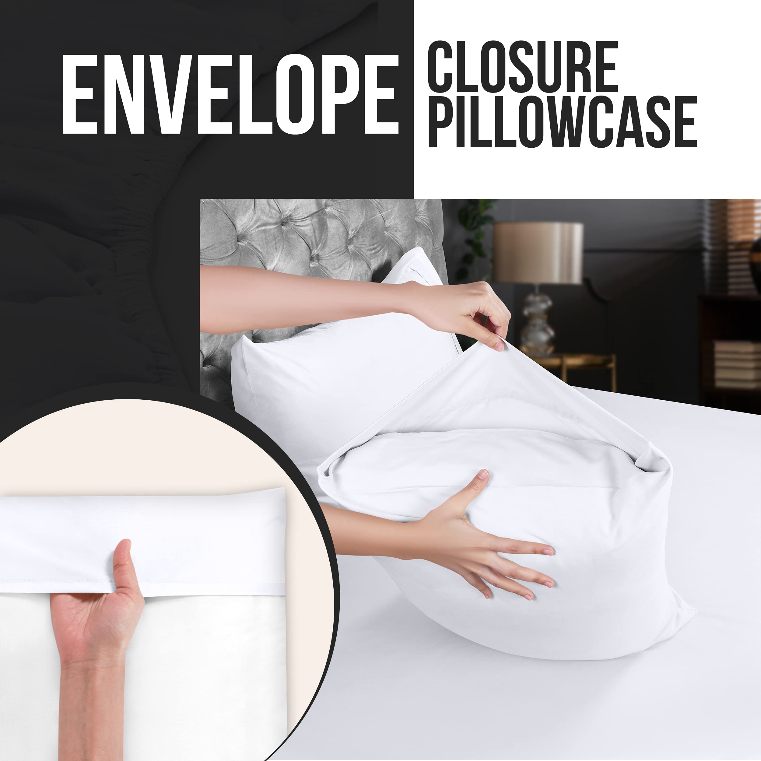 Utopia Bedding Queen Pillow Cases - 12 Pack - Envelope Closure - Soft Brushed Microfiber Fabric - Shrinkage and Fade Resistant Pillow Covers Queen Size 20 X 30 Inches (Queen, White)