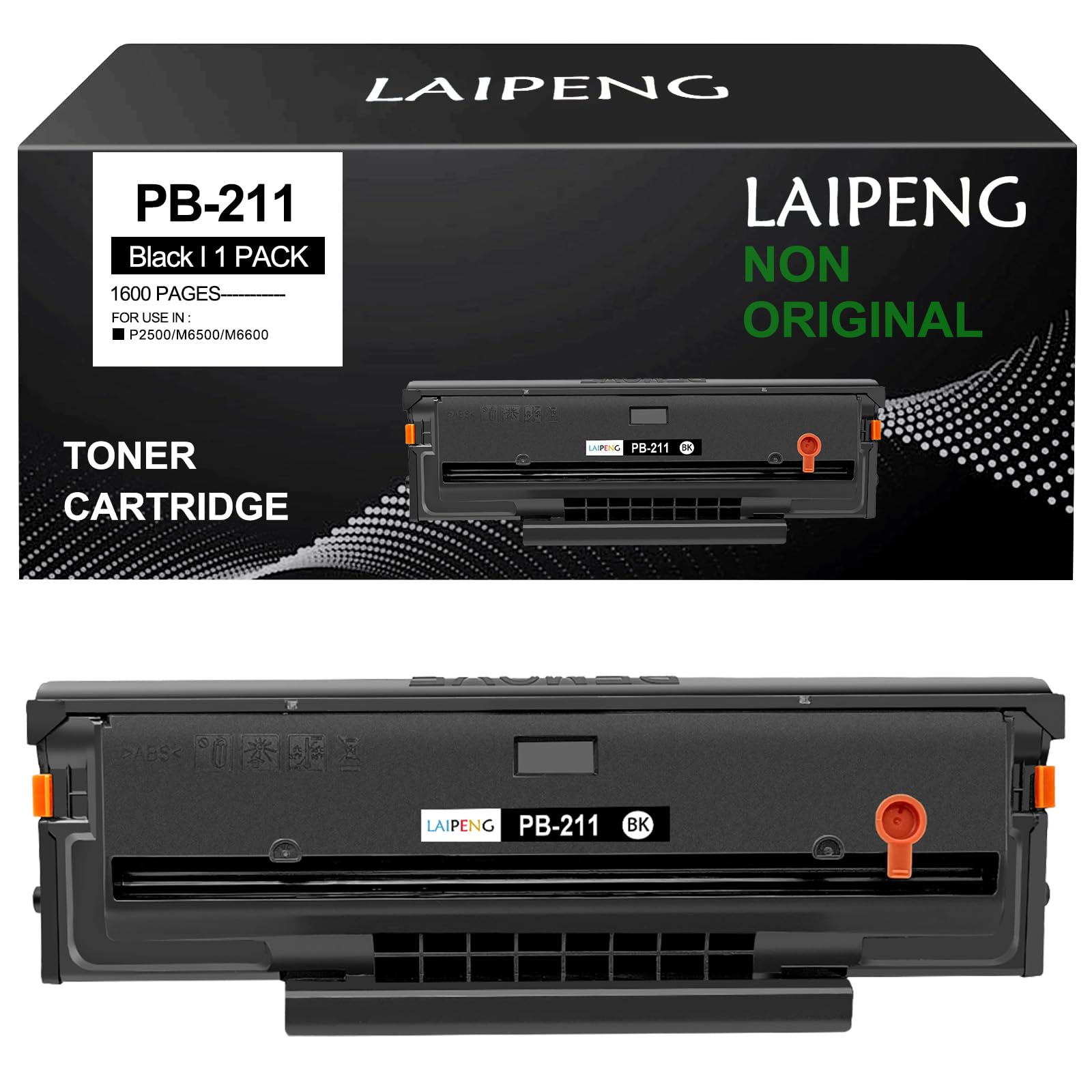 LAIPENG PB211 PB-211 PB 211 PB-211EV Compatible Toner Cartridge for P2500W P2502W M6500NW M6550NW M6600NW M6552NW M6602NW Printer Yeilds up to 1600 Pages (Black 1-Pack)