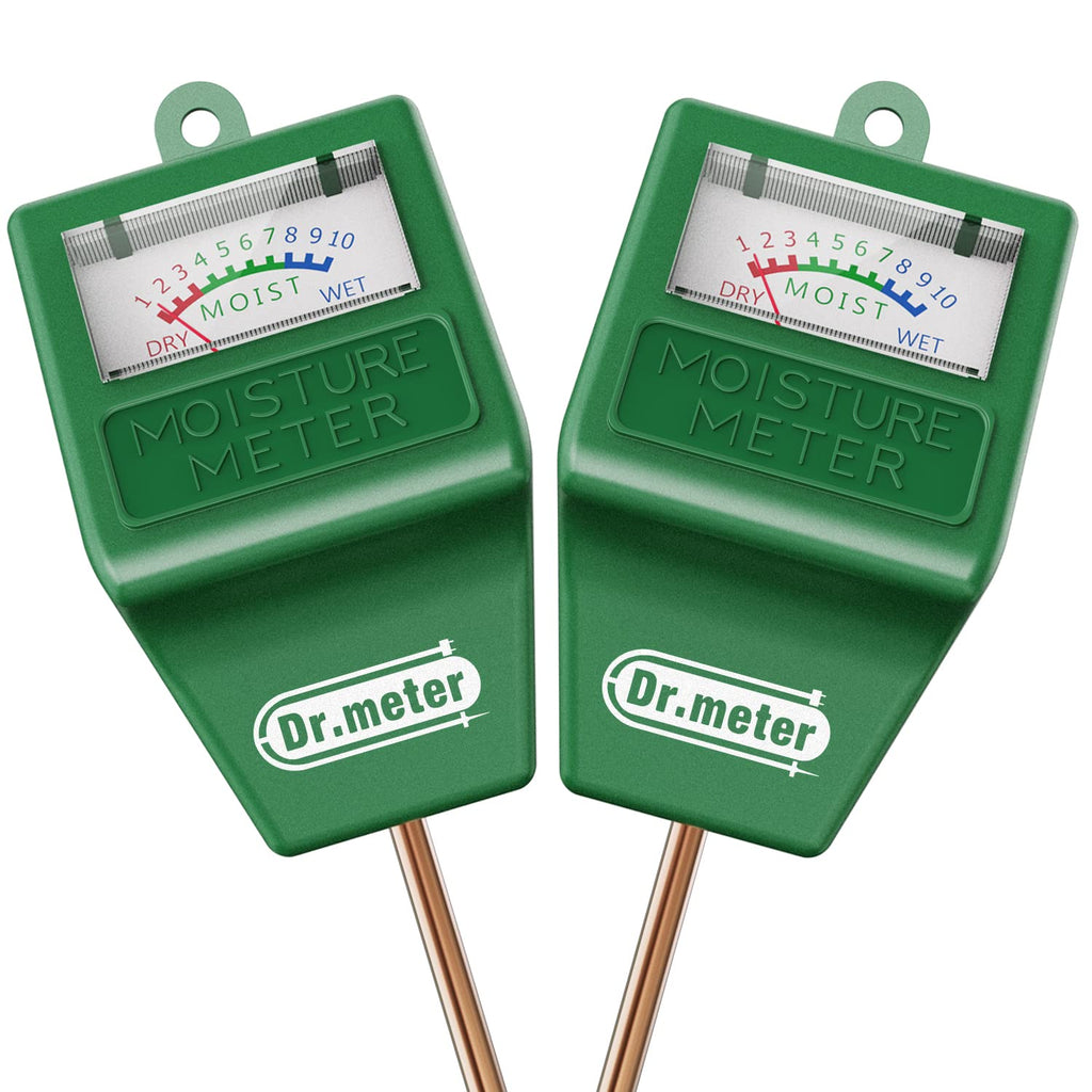Soil Moisture Meter, Dr.meter 2 Pack Moisture Meter for Plants, Great for Garden Lawn Farm Indoor & Outdoor Use, Soil Tester Hygrometer Sensor for House Plants, Gardening Gifts, No Battery Needed