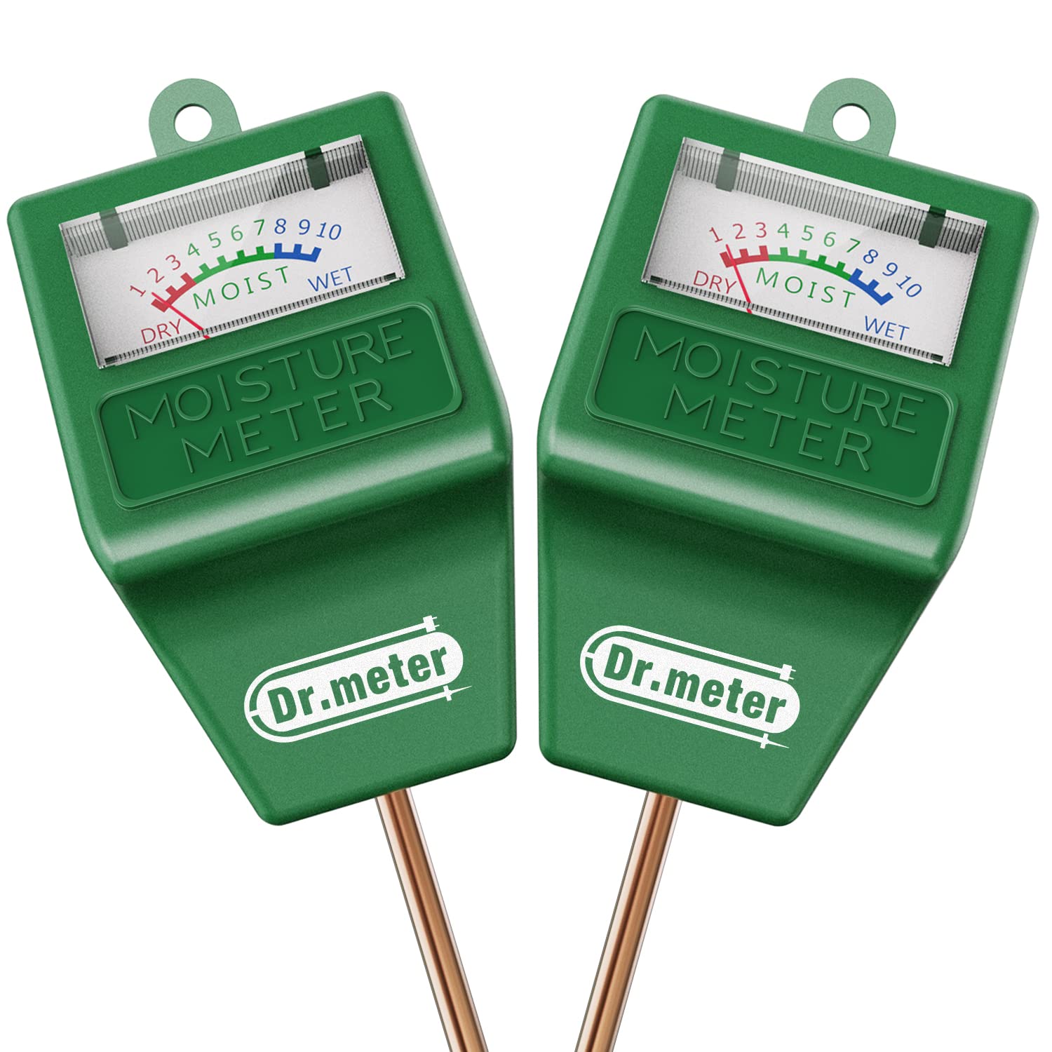 Soil Moisture Meter, Dr.meter 2 Pack Moisture Meter for Plants, Great for Garden Lawn Farm Indoor & Outdoor Use, Soil Tester Hygrometer Sensor for House Plants, Gardening Gifts, No Battery Needed