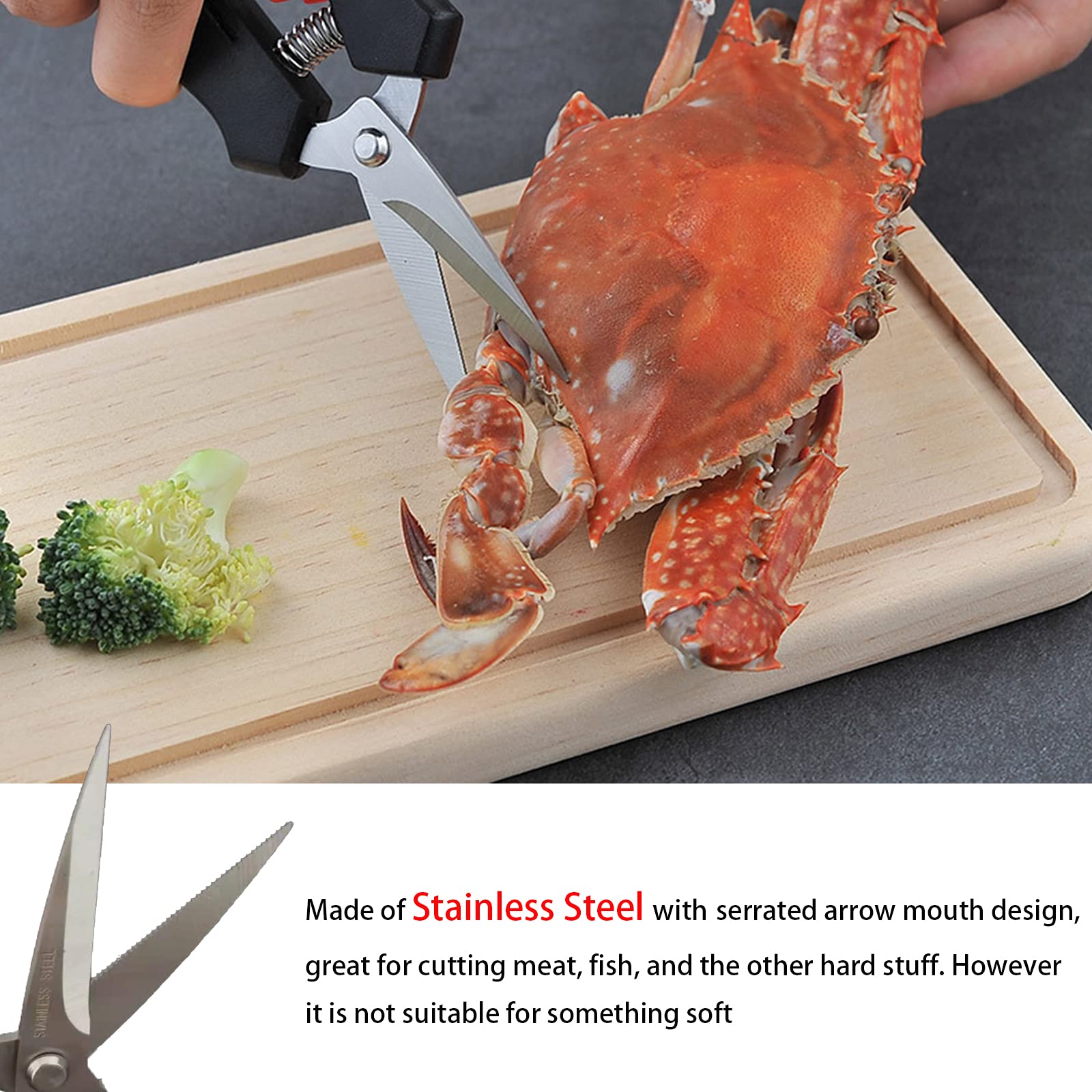 BLBYHO Seafood Tool Set, Crab Lobster Seafood Scissors, Crab Leg Scissors 3 Pack with Crab Leg Forks 3 Pack