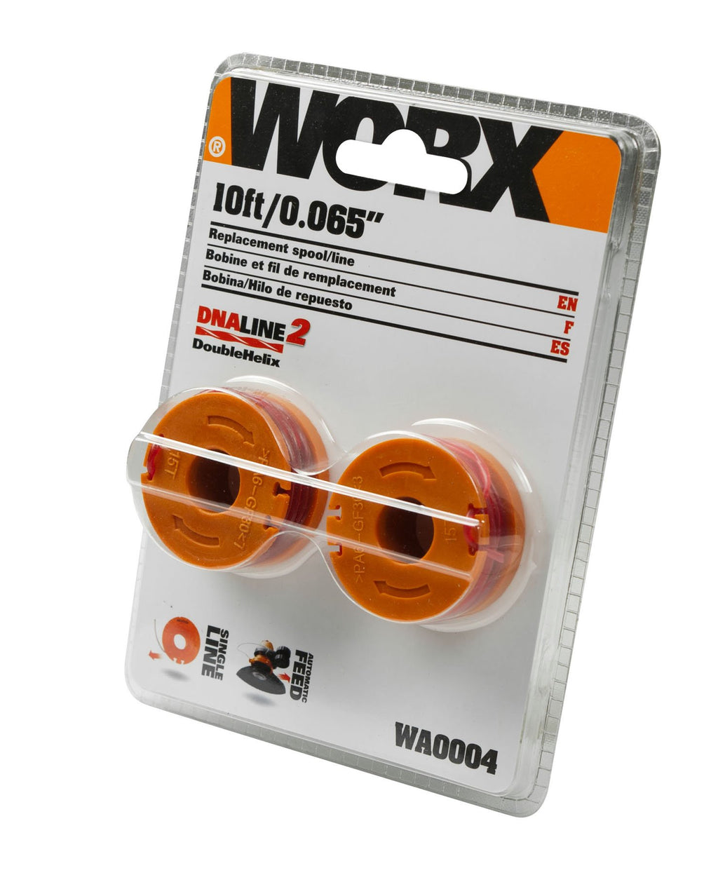 WORX WA0004 0.065-Inch Replacement Line Spool for WG150 and WG151 Series, 10-Feet, 2-Pack